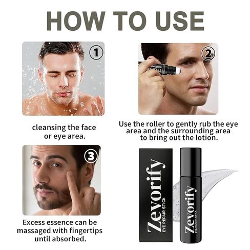 عصا إصلاح العين للرجال، أسطوانة تحت العين لأكياس العيون والهالات السوداء، عصا تبريد ترطب وتزيل الانتفاخ، تركيبة لطيفة وطبيعية (قطعة واحدة، 0.35 أونصة سائلة) in Kuwait