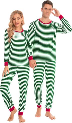 SWOMOG Matching Family Pajamas Sets Christmas Couple PJ's Holiday Onesise Nightwear Household Sleepwear Sets with Pet bibs in Saudi Arabia