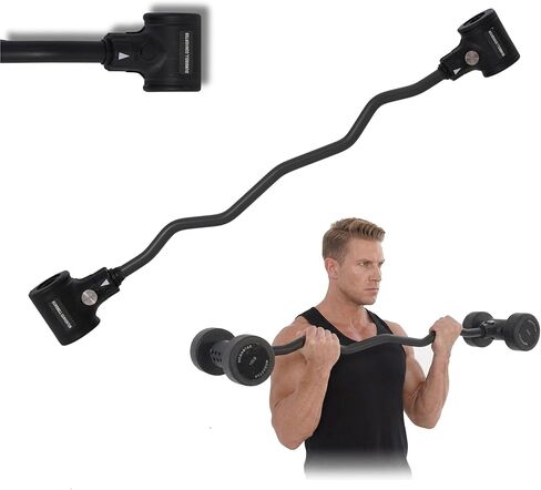 Hyperbell Bar for Dumbbells, Dumbbell Barbell Converter Bar for Home Fitness, Adjustable Barbell Weighing up to 200LBS for Weight Lifting (Dumbbells not included) in Saudi Arabia