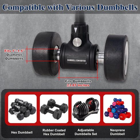 Hyperbell Bar for Dumbbells, Dumbbell Barbell Converter Bar for Home Fitness, Adjustable Barbell Weighing up to 200LBS for Weight Lifting (Dumbbells not included) in Saudi Arabia