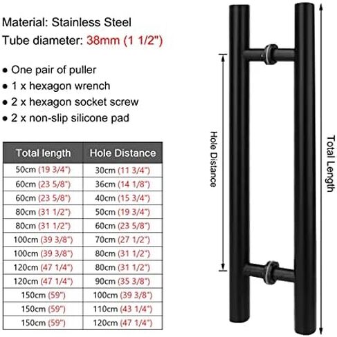 Modern Matte Black Stainless Steel Long Door Pull Handle 120cm (47 1/4") Exterior Commercial/Barn Door Hardware in Saudi Arabia