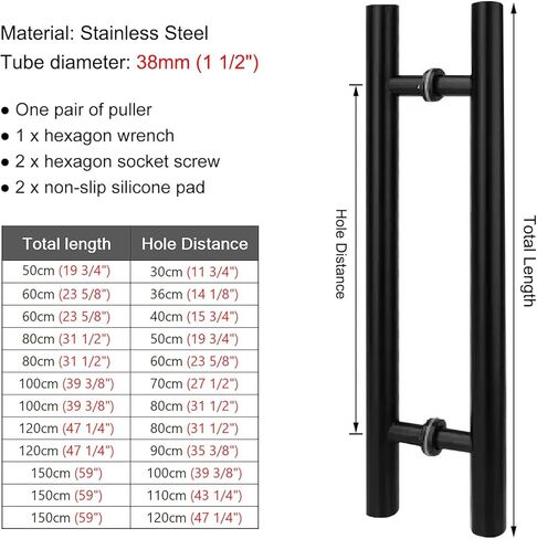 Modern Matte Black Stainless Steel Long Door Pull Handle 120cm (47 1/4") Exterior Commercial/Barn Door Hardware in Saudi Arabia