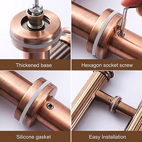 European Style Red Bronze Commercial Door Handles for Entrance/Wood Door Double Sided Glass Door Grab 150cm (47 1/4")*110cm Mounting Screws Included in Saudi Arabia