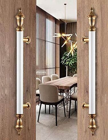 European Style Red Bronze Commercial Door Handles for Entrance/Wood Door Double Sided Glass Door Grab 150cm (47 1/4")*110cm Mounting Screws Included in Saudi Arabia