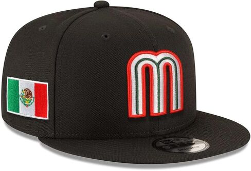 New Era Team Mexico 9FIFTY National Baseball Team Snapback Cap, Adjustable Hat Black in Saudi Arabia