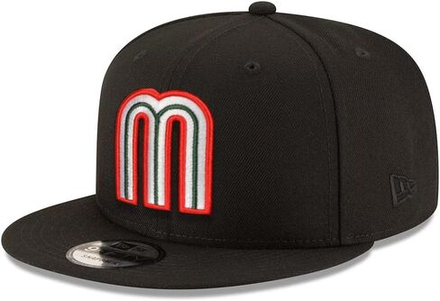 New Era Team Mexico 9FIFTY National Baseball Team Snapback Cap, Adjustable Hat Black in Saudi Arabia