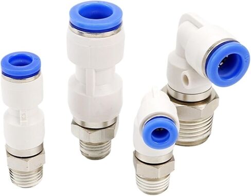 NRL Pneumatic Air Hose Quick Plugs Connector Straight Through NRC High-speed Rotary Joint Elbow PL8-02/PC6-02 1Pcs(弯头NRL4-01) in Kuwait