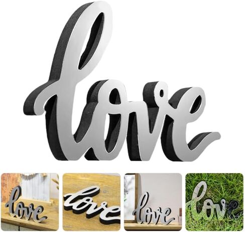 STOBAZA Love Decor Mirrored Letter Sign Acrylic Freestanding Desk Ornament for Home Office Decoration Unique and Creative Tabletop Love Sign Mirror Surface Decor in Saudi Arabia