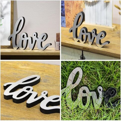 STOBAZA Love Decor Mirrored Letter Sign Acrylic Freestanding Desk Ornament for Home Office Decoration Unique and Creative Tabletop Love Sign Mirror Surface Decor in Saudi Arabia
