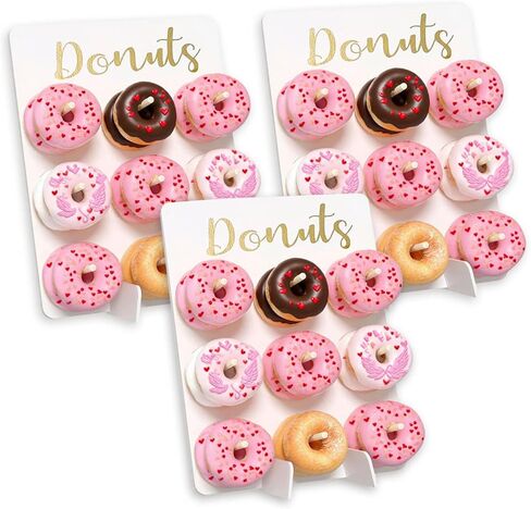 Christmas Decor 3Pcs Donut Wall Display Stand Donut Board Doughnut Bar Display Donut Decor for Baby Showers Birthday Bridal Shower Wedding Party Treat in Kuwait