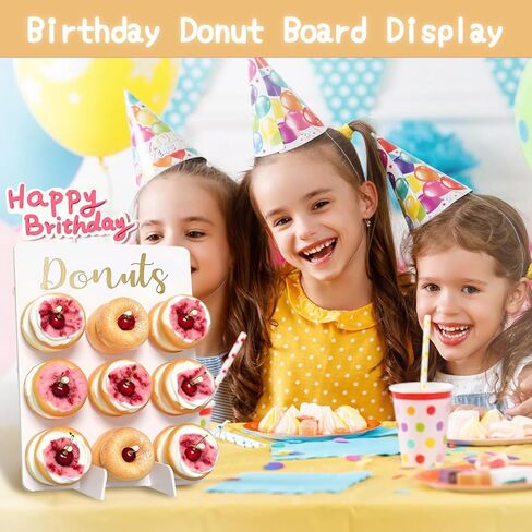Christmas Decor 3Pcs Donut Wall Display Stand Donut Board Doughnut Bar Display Donut Decor for Baby Showers Birthday Bridal Shower Wedding Party Treat in Kuwait