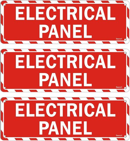 Electrical Panel Signs, 9" x 3" Electrical Panel Labels, Self-Adhesive Backing, Thick Acrylic, Weatherproof, Outdoors or Indoors Use, Easy to Install, 2 Pack in Saudi Arabia