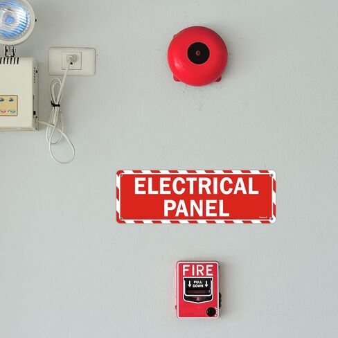 Electrical Panel Signs, 9" x 3" Electrical Panel Labels, Self-Adhesive Backing, Thick Acrylic, Weatherproof, Outdoors or Indoors Use, Easy to Install, 2 Pack in Saudi Arabia