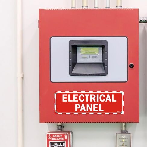 Electrical Panel Signs, 9" x 3" Electrical Panel Labels, Self-Adhesive Backing, Thick Acrylic, Weatherproof, Outdoors or Indoors Use, Easy to Install, 2 Pack in Saudi Arabia