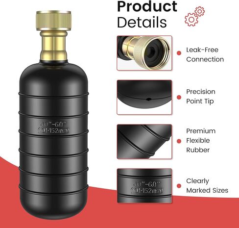 مجموعة أدوات تنظيف الصرف المكونة من 3 قطع، مزيل الانسداد الذي يعمل بالطاقة المائية لأنابيب مستقيمة مقاس 1 بوصة - 6 بوصة، خرطوم بطول 10 أقدام مع صمام إغلاق ومحول صنبور نحاسي، مثالي لمصارف الأرضيات وعمليات التنظيف والخطوط الرئيسية in Kuwait