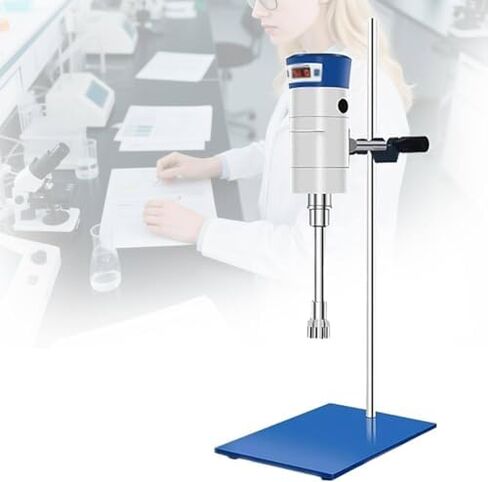 High-Speed Digital Homogenizer Emulsifier 280W/510W, Dual Head Blender for Cosmetics, Food, Paints - Laboratory Dispersion Machine with LED Display in Saudi Arabia