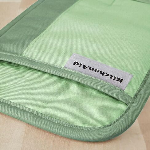 KitchenAid Beacon Two-Tone Non-Slip Pot Holder Set, Pistachio/Graphite Green, 7"x10", 2 Piece in Saudi Arabia