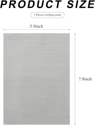 5 PCS Plastic Welding Mesh, 5.9 x 7.9 inch Reinforcing Stainless Steel Woven Wire Mesh, Car Bumper Repair Wire Cloth Welding Kit for Window Screen Fireplace Nets in Saudi Arabia