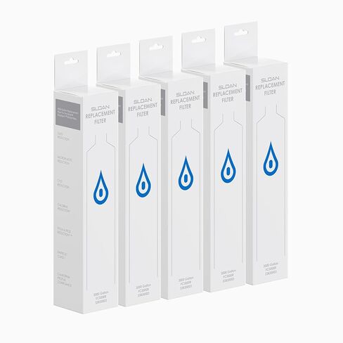 Sloan 3000 Gallon Filter for DropSpot Bottle Filler FC3000R - 20 Pack, Certified NSF-42, NSF-53, and NSF-401 - Reduces Lead, Microplastic, Cyst, Chlorine, Particulate Class 1 and Odor in Saudi Arabia