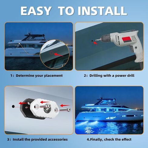 4WDKING BLUE LED قارب أضواء داخلية أضواء بحرية مجاملة IP68 مقاومة للماء إضاءة القارب تحت الماء 9-36 فولت لليخوت، الكاياك، قارب الصيد، الكاياك، اليخوت، المراكب الشراعية، الطرق الوعرة in Kuwait