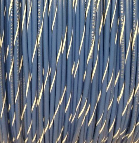 16 AWG Spiral Stripe Tracer Marine Primary Wire, Blue with White Stripe, 250 Feet in Saudi Arabia