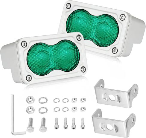 قارب أخضر LED ضوء القرون مقاوم للماء 2 قطعة 40 واط كري LED أضواء الملاحة البحرية الصيد سطح السفينة المقصورة مجاملة الأخضر منتشر الكاشف لبونتون كاياك جون قارب يخت شاحنة مقطورة العربة in Kuwait