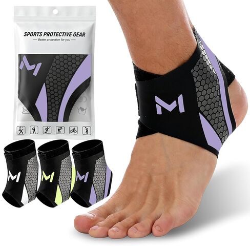 2Pcs Ankle Brace Compression Support Stabilizer,Lace-Up Sports Basketball Sprain Recovery Men Women Adjustable Foot Ankle Orthopedic Grade Tendonitis Protection (Black Gray) in Saudi Arabia