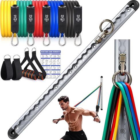 TOBWOLF Resistance Band Wall Mount System, Sturdy Resistance Bands Wall Anchor, Space Saving Home Gym Solution for Strength Training, Wall Mount Workout Anchors Multi-Purpose for Complete Full Body in Saudi Arabia