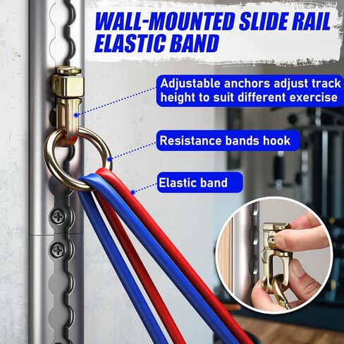 TOBWOLF Resistance Band Wall Mount System, Sturdy Resistance Bands Wall Anchor, Space Saving Home Gym Solution for Strength Training, Wall Mount Workout Anchors Multi-Purpose for Complete Full Body in Saudi Arabia