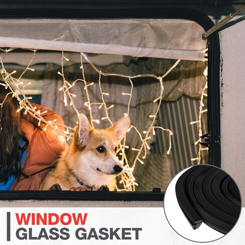 Nuanchu 33 Feet EPDM Dense Rubber Window Locking Gasket Fits 1/4" Glass and 1/8" Edge One Piece Locking System Gasket Weather Stripping Seal for Stationary Windows or Windshields in Saudi Arabia