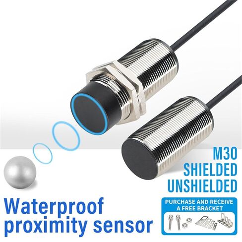 M30 Long Distance Metal Proximity Switch, Induction 30MM Cylindrical Sensor DC Three-Wire 24V, 1pc(E2ZE-M30KN15W-P1) in Saudi Arabia