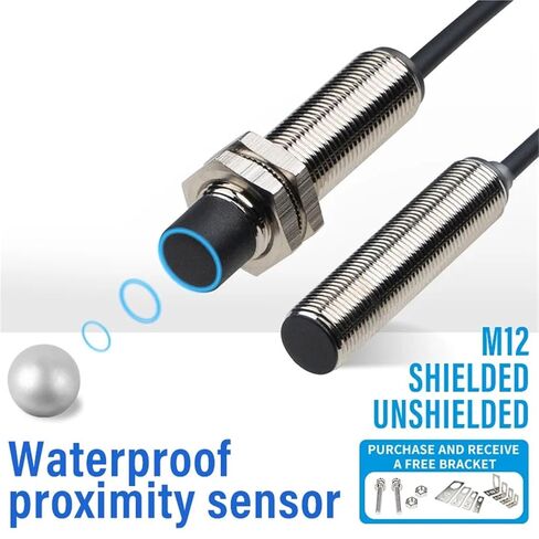 M12 Metal Induction Sensor, Oil-Proof and Waterproof Proximity Switch, NPN Normally Open PNP Three-Wire 24V, 1pc(E2ZE-M12KS02W-N2) in Saudi Arabia