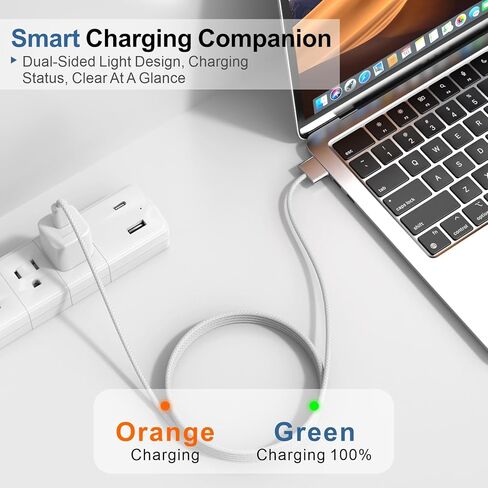 140W USB-C to Magnetic 3 Cable 6.6FT, Compatible with MagSafe 3 for MacBook Pro 14" 16" & Air 13" 15" M4 M3 M2 2021-2025 Fast Charging Cord White in Saudi Arabia