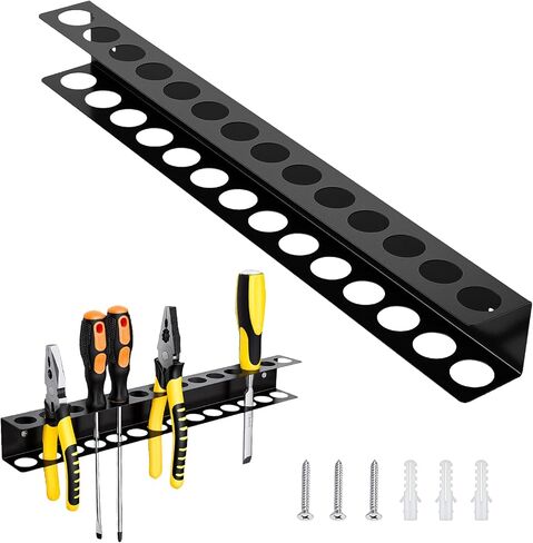 Screwdriver Plier Organizer Wall Mount,Screwdriver Rack,Metal Plier Holder Utility Tool Holder Organizers and Storage Rack for Garage Workshop Workbench Tool Chest Cart,1 PCS in Saudi Arabia