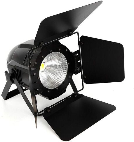 200W COB 2-in-1 LED Stage Light Blinder DMX-512 DJ Spotlight مع أبواب الحظيرة - ضوء أبيض دافئ وبارد للمرحلة، الحفلات، الزفاف، الكنيسة، المسرح، استوديو الصور in Kuwait