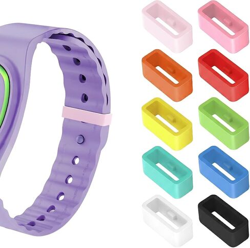 Seltureone 10 Pack Compatible with MagicBand+/1.0/2.0 Band Holder Clips, Soft Silicone Magic Band Locks Universal for 20mm wide bands Smart Watch Security Rings - Multicolor in Saudi Arabia