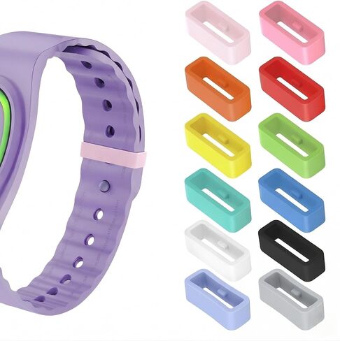 Seltureone 10 Pack Compatible with MagicBand+/1.0/2.0 Band Holder Clips, Soft Silicone Magic Band Locks Universal for 20mm wide bands Smart Watch Security Rings - Multicolor in Saudi Arabia