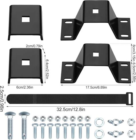 High Lift Jack Mount System Farm Jack Mount Kit 2 Mounting Brackets, 2 Mounting Bracket Caps, 2 Securing Strap and 1 Bag of Screws Accessories in Saudi Arabia