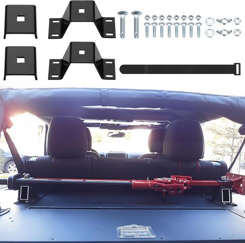 High Lift Jack Mount System Farm Jack Mount Kit 2 Mounting Brackets, 2 Mounting Bracket Caps, 2 Securing Strap and 1 Bag of Screws Accessories in Saudi Arabia