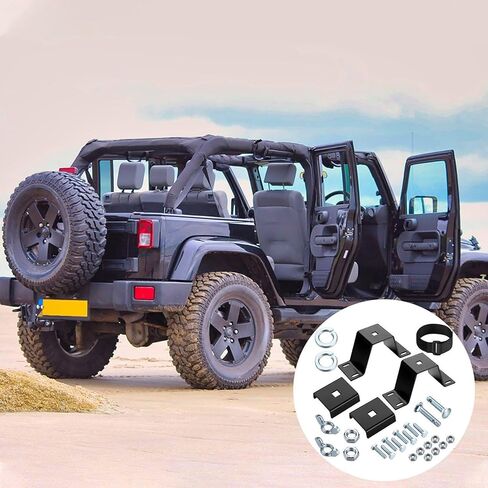 High Lift Jack Mount System Farm Jack Mount Kit 2 Mounting Brackets, 2 Mounting Bracket Caps, 2 Securing Strap and 1 Bag of Screws Accessories in Saudi Arabia