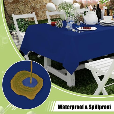 Smiry Disposable Table Cloth 3 Pack, 54 x 108 Inch Waterproof Plastic Tablecloth, Decorative Rectangle Table Covers for Party, Birthday, Picnic, Navy in Saudi Arabia