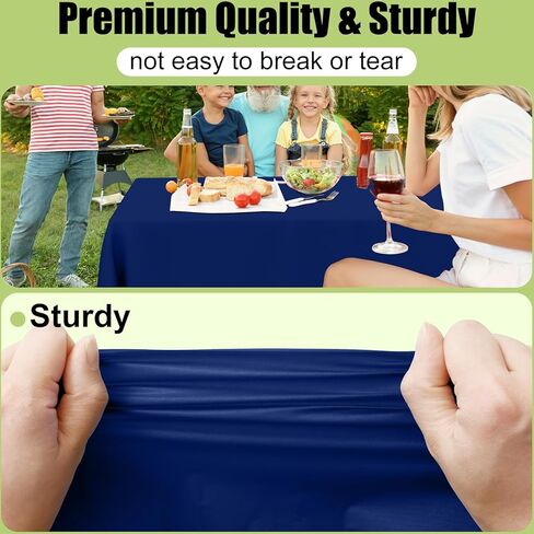 Smiry Disposable Table Cloth 3 Pack, 54 x 108 Inch Waterproof Plastic Tablecloth, Decorative Rectangle Table Covers for Party, Birthday, Picnic, Navy in Saudi Arabia