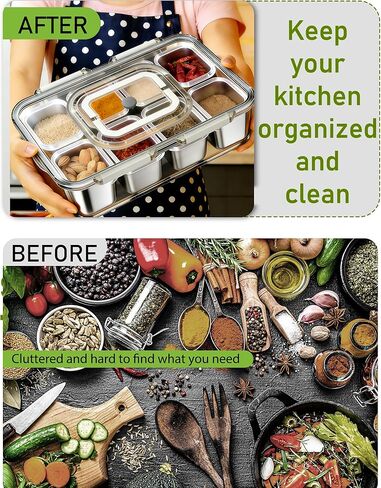 Snackle Box Container, Stainless Steel Divided Serving Tray with Lid and Handle, Large Snack Tray for Fruit Veggie Candy, 8-Compartment Snack Platter for Travel Party Beach Picnic in Saudi Arabia