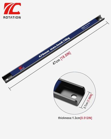 حامل أدوات مغناطيسي مقاس 18 بوصة منظم ورشة عمل المرآب شديد التحمل، شريط مغناطيسي قوي للمفاتيح والمفكات، مع أجهزة التثبيت in Kuwait