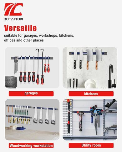 حامل أدوات مغناطيسي مقاس 18 بوصة منظم ورشة عمل المرآب شديد التحمل، شريط مغناطيسي قوي للمفاتيح والمفكات، مع أجهزة التثبيت in Kuwait