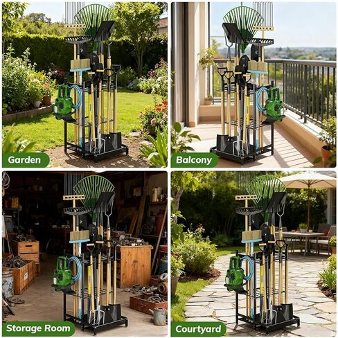 Garden Tool Organizer for Garage Organization, Heavy Duty Tool Holder with Large Hooks for Shed, Yard, Garage in Saudi Arabia