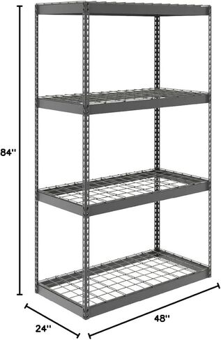 MonsterRax 24"x48"x84"Garage Shelving - Hammertone Bolted Shelving Rack - 500 Pounds Per Shelf High Grade Steel (24"x48"x84", Hammertone) in Saudi Arabia