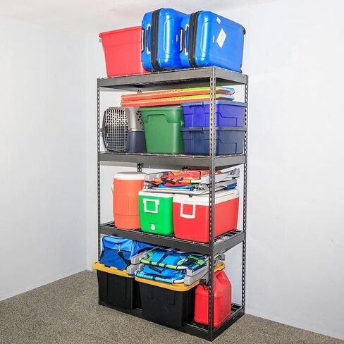 MonsterRax 24"x48"x84"Garage Shelving - Hammertone Bolted Shelving Rack - 500 Pounds Per Shelf High Grade Steel (24"x48"x84", Hammertone) in Saudi Arabia