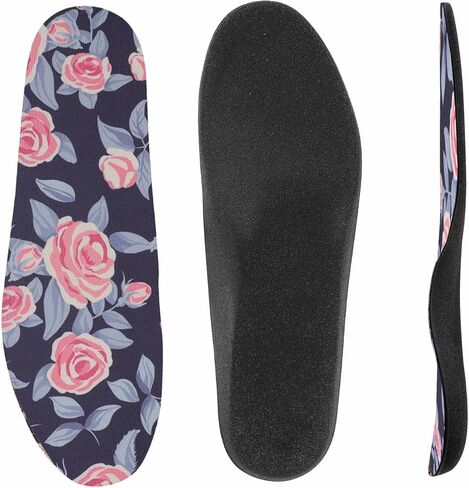 Memory Foam Insoles Arch Support Insoles for Women Shock Absorbing Plantar Fasciitis Insoles Women Work Boots & Shoes Blue Rose Size 6-7 in Saudi Arabia