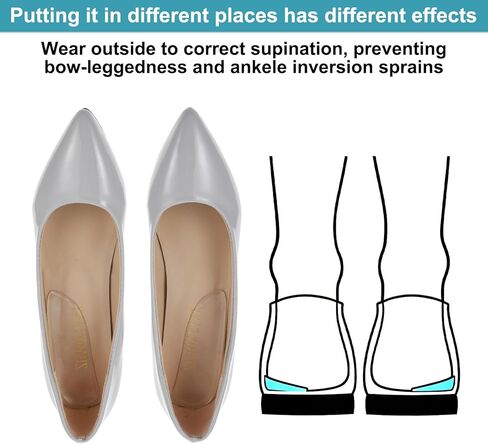 5 Pairs Medial & Lateral Heel Wedge Silicone Insoles, Corrective Adhesive Shoe Inserts for Foot Alignment Knock Knee Pain Bow Legs Osteoarthritis for Men Women in Saudi Arabia
